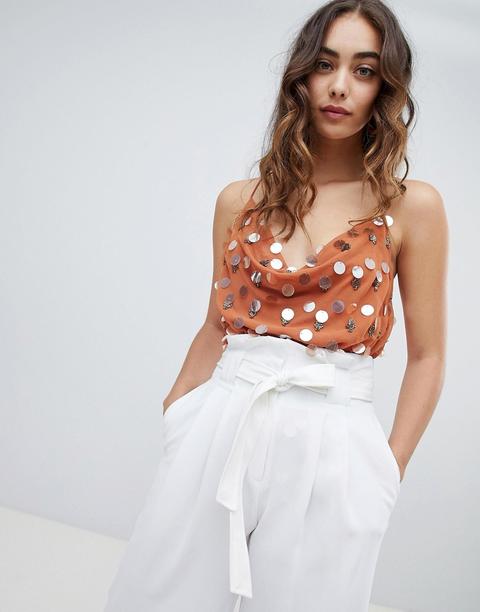 Top Estilo Camisola Con Adorno De Lentejuelas De River Island