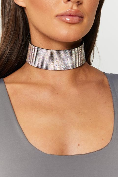 Megan Mckenna Multicoloured Diamante Choker Necklace