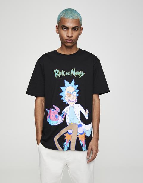 rick and morty t shirt pull and bear