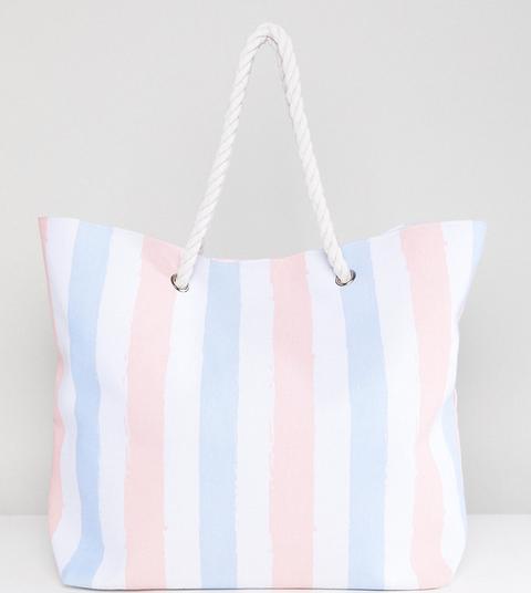 South Beach - Borsa Da Spiaggia A Righe - Multicolore