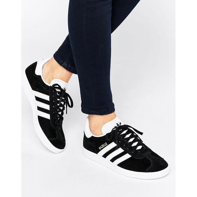 adidas originals gazelle trainers in black suede