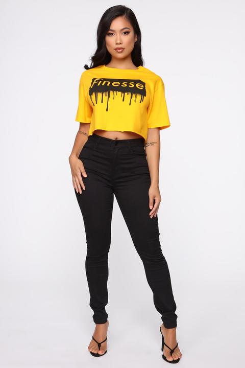 fashion nova yellow crop top