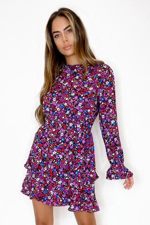 Multicoloured Floral Skater Dress