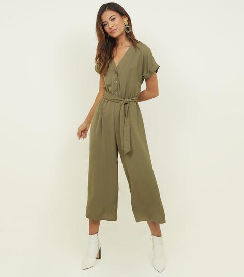 new look khaki jumpsuit