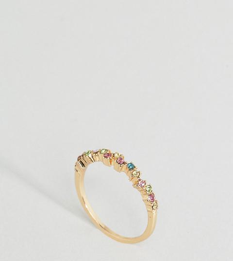 Anillo Con Piedras Multicolor De Asos Curve