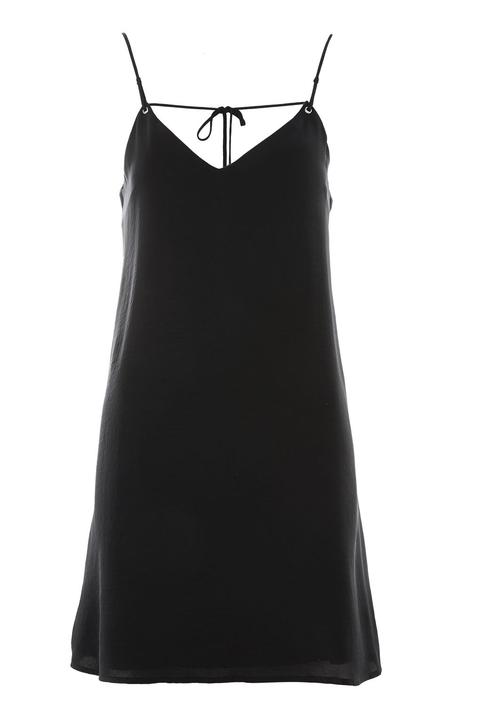 Rouleau Black Eyelet Slip Dress