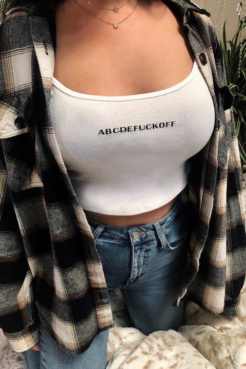 Abcdefuckoff Tank Top - White