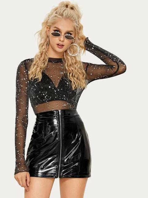 Top Transparente Con Estrellas