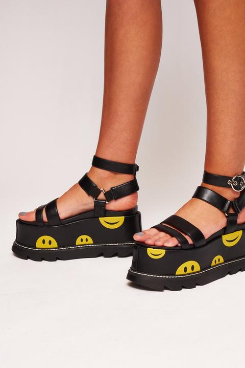 smiley face sandals