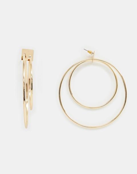 Pendientes Con Diseño De Aro Doble En Dorado De Asos Design