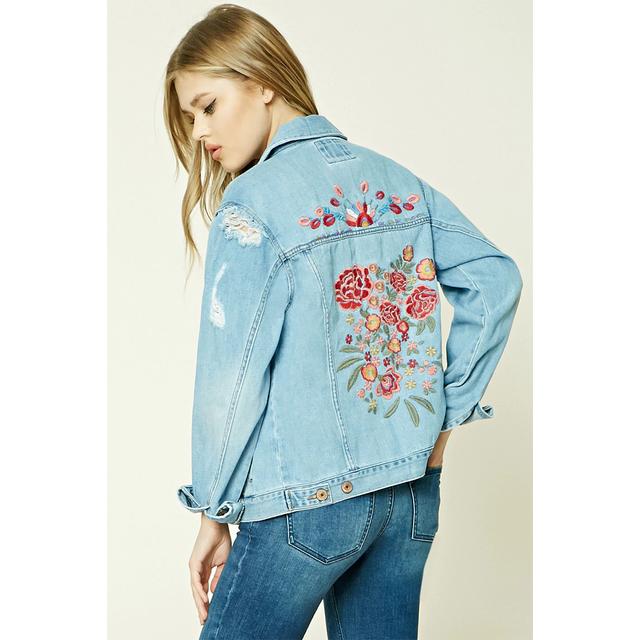 Giubbotto Di Jeans Con Ricami A Fiori from Forever 21 on 21 Buttons