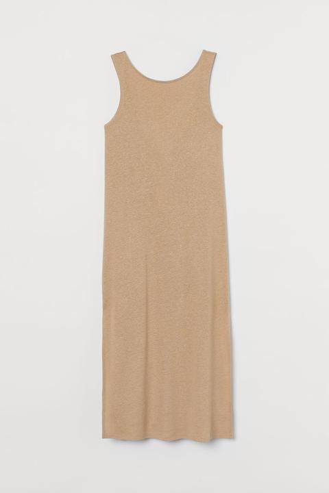 Linen-blend Dress - Beige