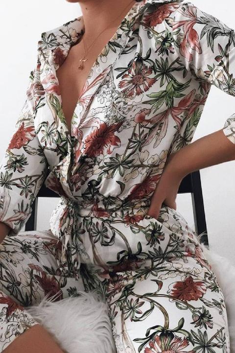 floral satin jumpsuit