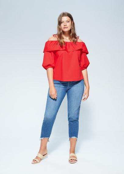 Blouse Épaules Dénudées À Volants