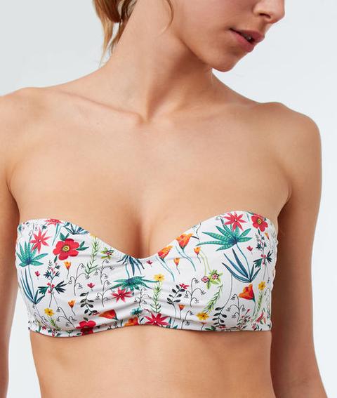 Sujetador Bikini Tirantes Extraíbles Estampado Floral