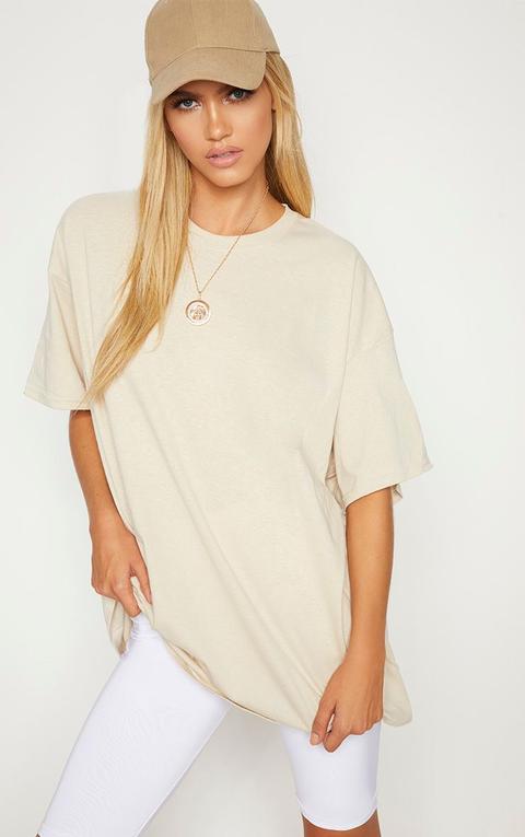 Sand Oversized Boyfriend T Shirt