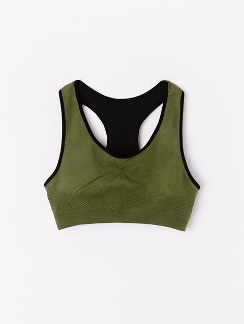 Top Bra Active Verde Militare Chiaro