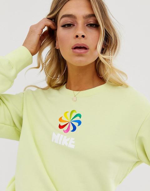 nike luminous green rainbow wheel sweatshirt