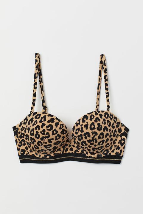 H & M - Top Bikini Super Push-up - Beige