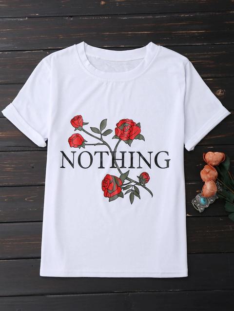 Niente Rose Manica Corta T-shirt