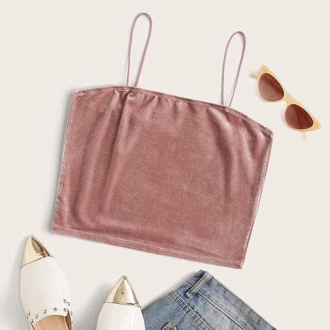 Top En Velours Unicolore