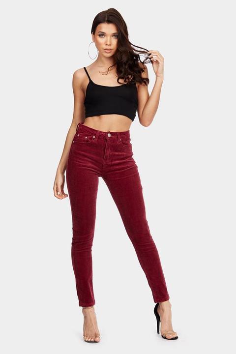 Red Cord Skinny Jeans