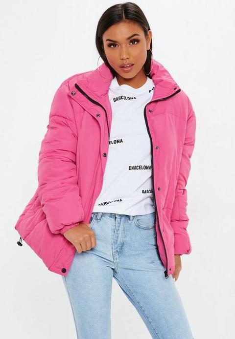 Pink Ultimate Oversized Padded Jacket, Hot Pink