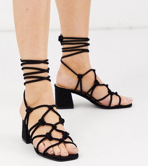 Public Desire Wide Fit - Freya - Sandales À Talons Mi-hauts - Noir