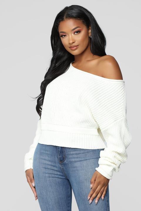 Eve Cropped Sweater - Ivory