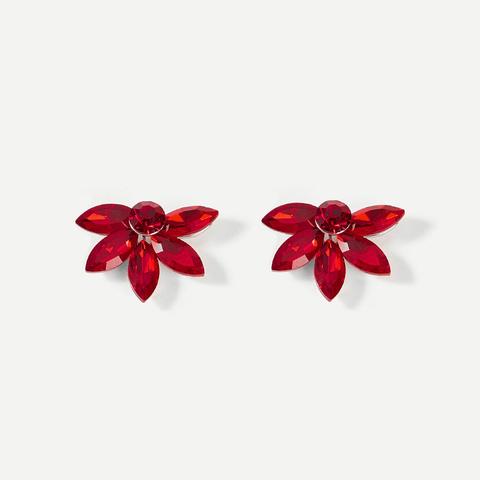 Pendientes De Tachuela Con Diamante De Imitación En Forma De Flor