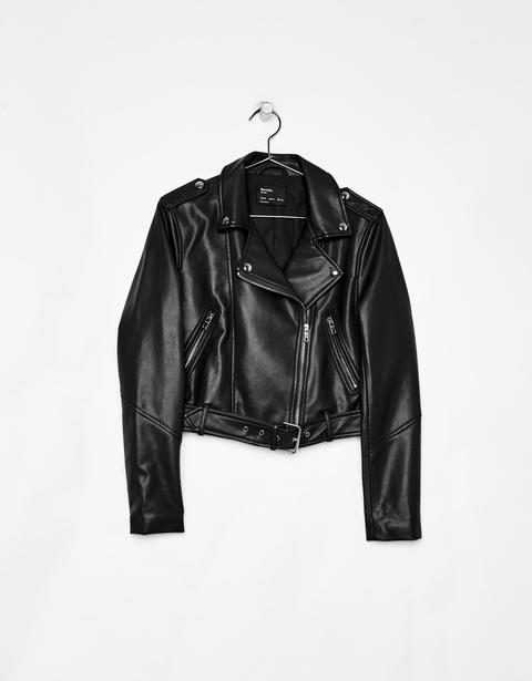 Cazadora Biker Cropped