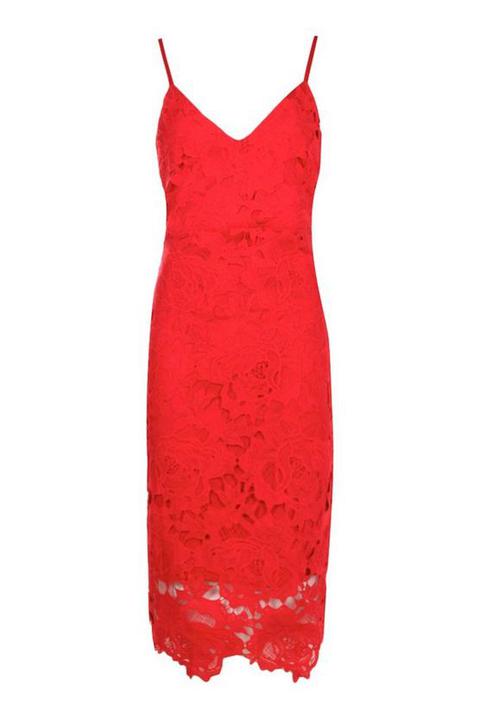 Boutique crochet lace outlet strappy midi dress