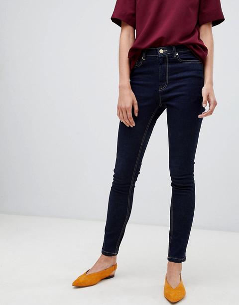 Warehouse - Powerhold - Jeans Skinny Lavaggio Scuro - Blu