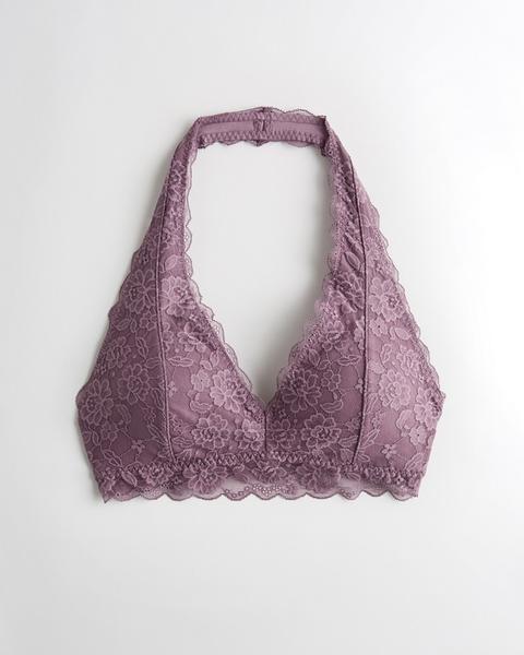 Gilly Hicks Everything Lace Halter Bralette With Removable Pads from  Hollister on 21 Buttons