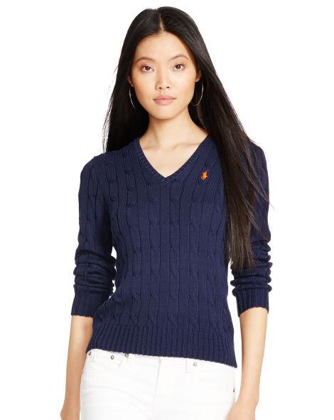 Cable V-neck Sweater