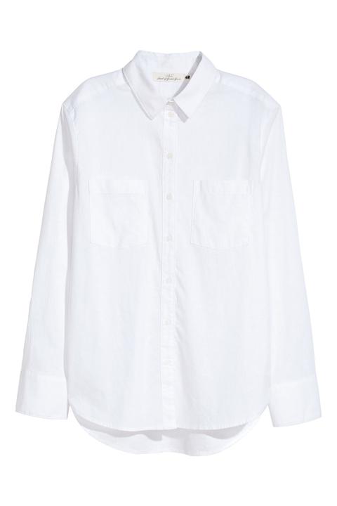 Bluse Aus Leinenmischung