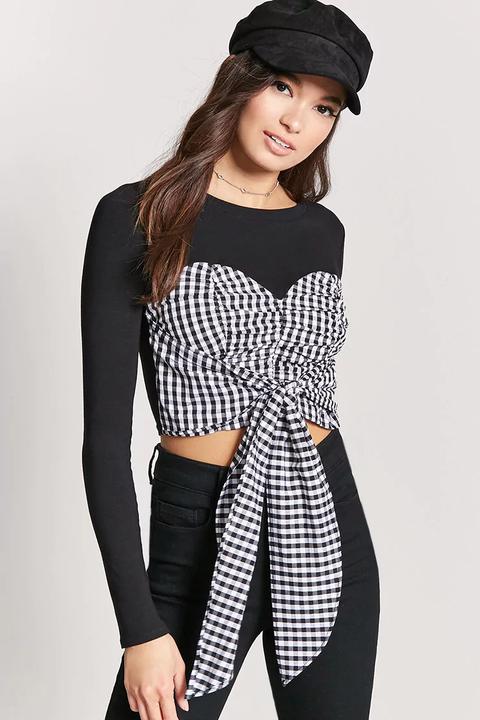 Gingham Combo Crop Top