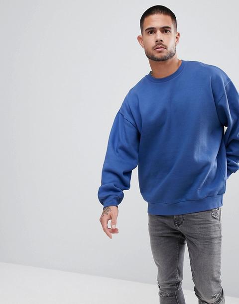 Sudadera Azul De Corte Extragrande De Asos