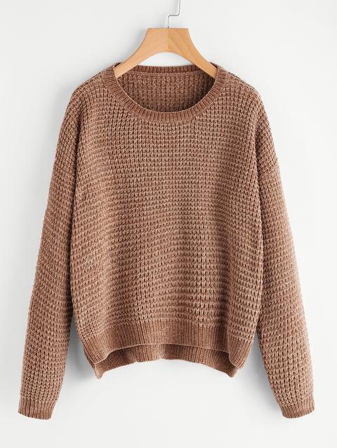 Stepped Hem Fuzzy Jumper
