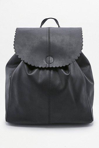Black Scallop-edge Backpack - Womens One Size