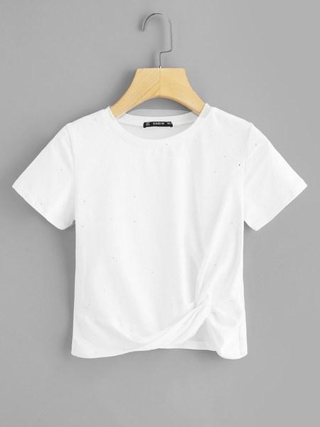 Twist Detail Crop Tee