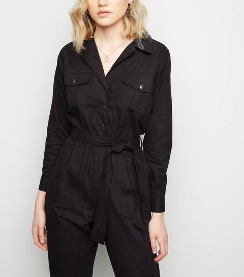 new look black boiler suit