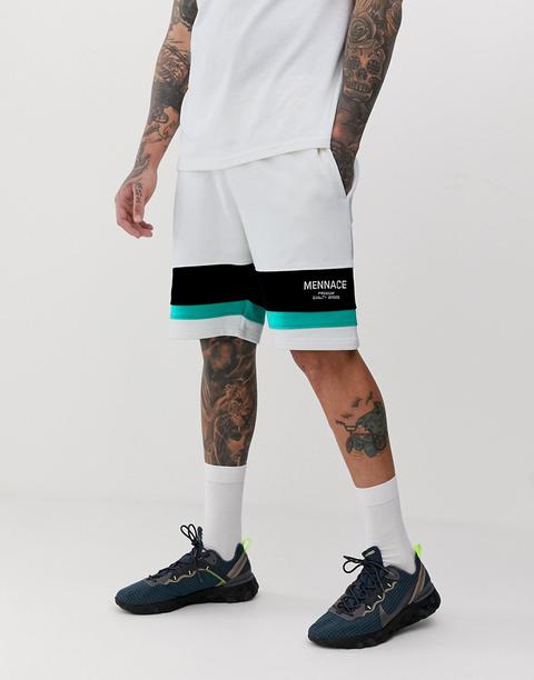 Mennace Co-ord Shorts With Logo Panel In Off White