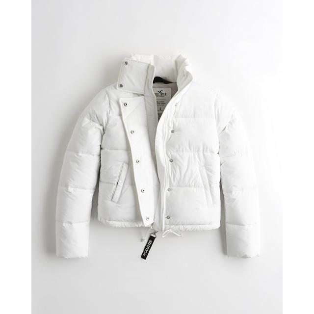 hollister white puffer jacket
