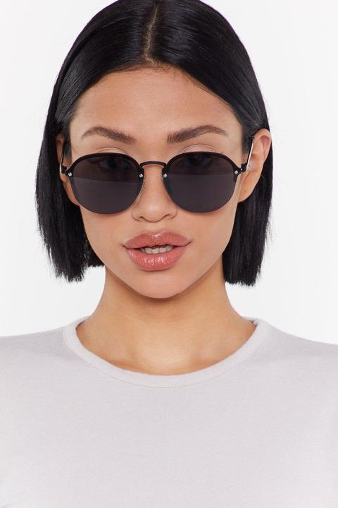 Womens Out The Picture Thin Frameless Sunglasses