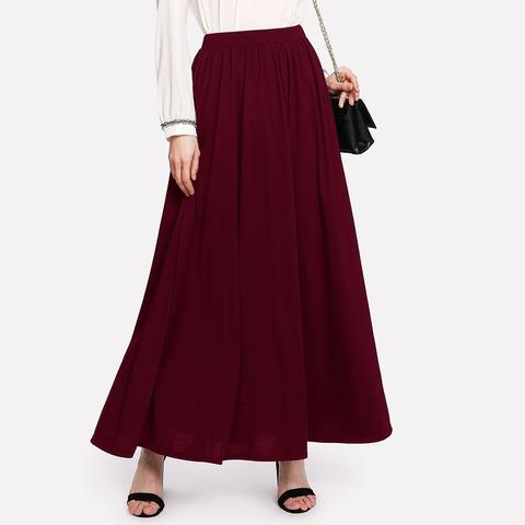 Full Length Solid Swing Skirt