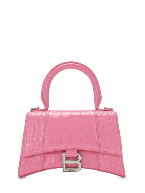 Xs Hourglass Croc Embossed Leather Bag