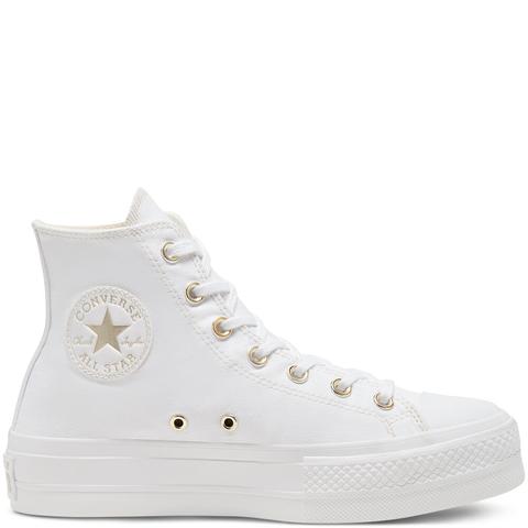 converse gold white