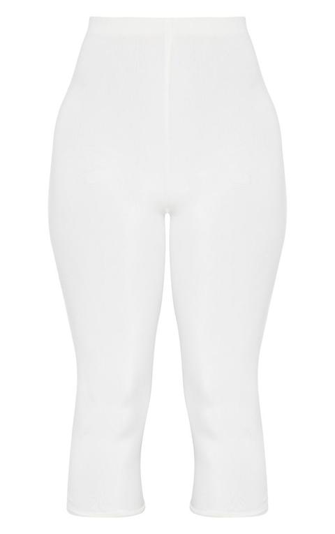 Rio White Slinky Cropped Legging