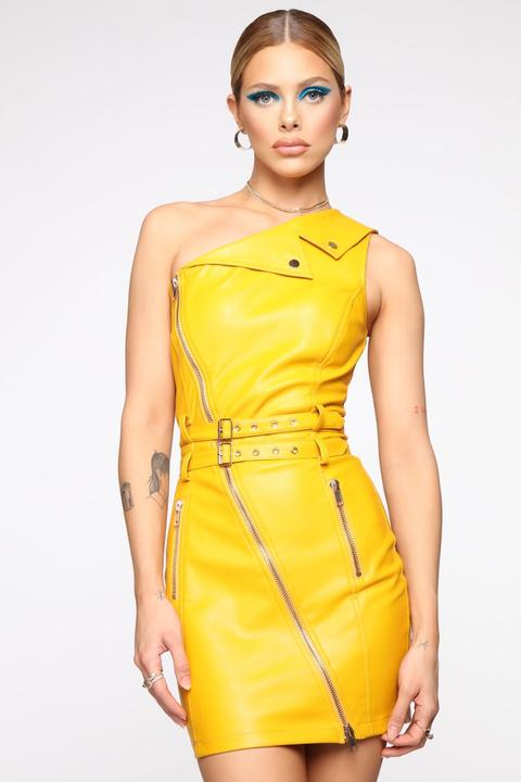 Ooh Damn I'm Fine Mini Dress - Yellow